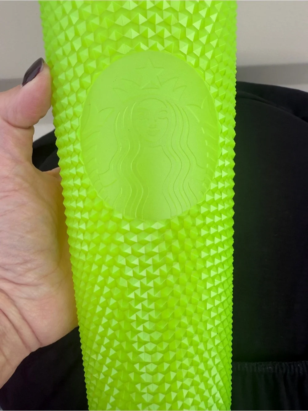 Starbucks Neon Lime Textured Reusable Tumbler with Straw New